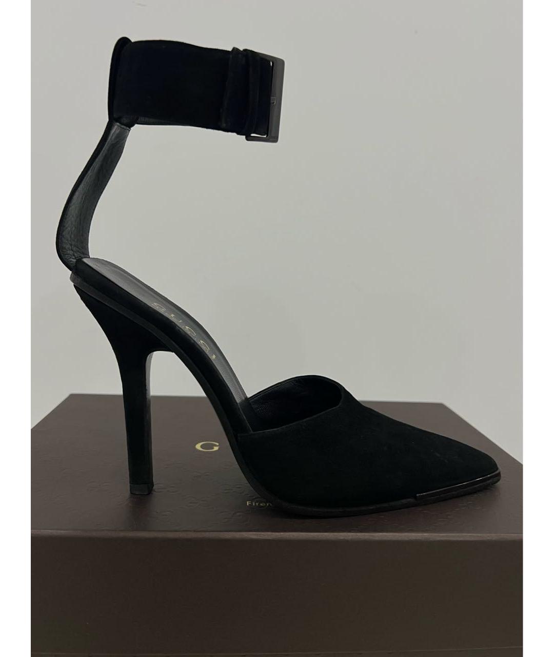 GUCCI Черные замшевые туфли, фото 8