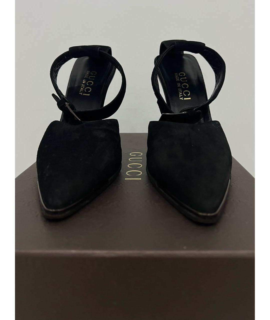 GUCCI Черные замшевые туфли, фото 3