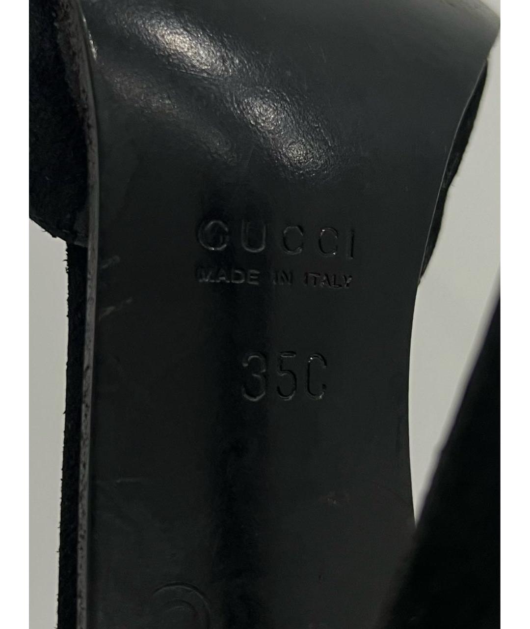 GUCCI Черные замшевые туфли, фото 7