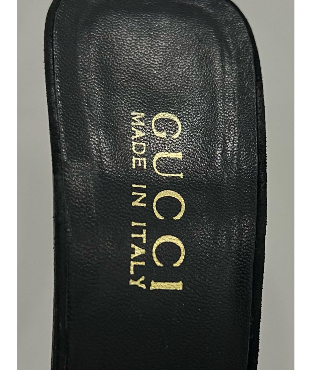 GUCCI Черные замшевые туфли, фото 6