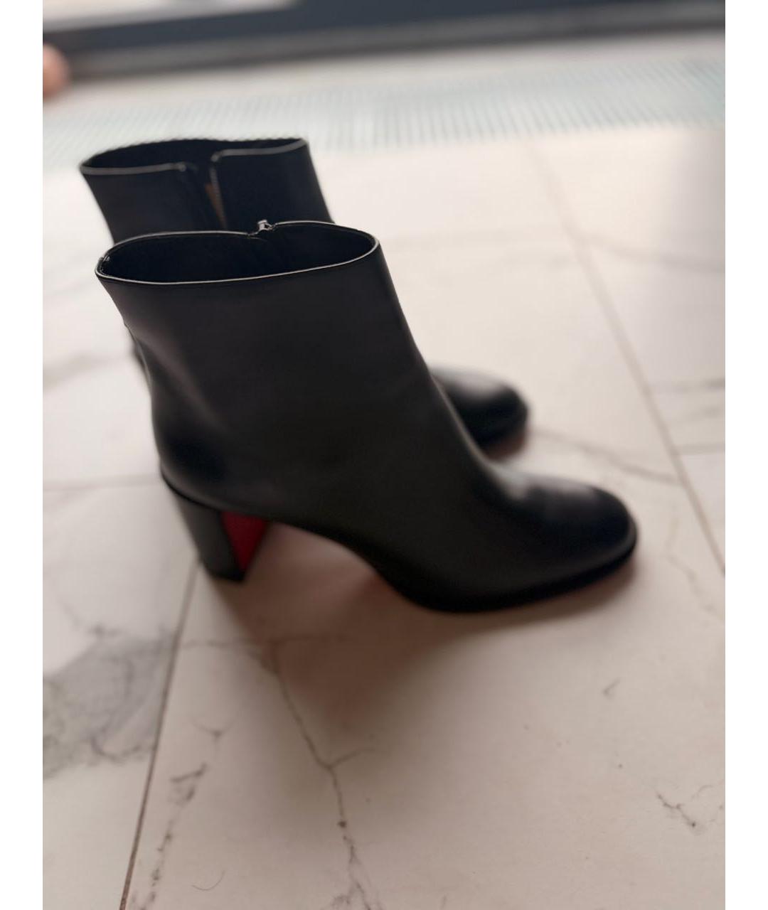 CHRISTIAN LOUBOUTIN Черные кожаные ботильоны, фото 3