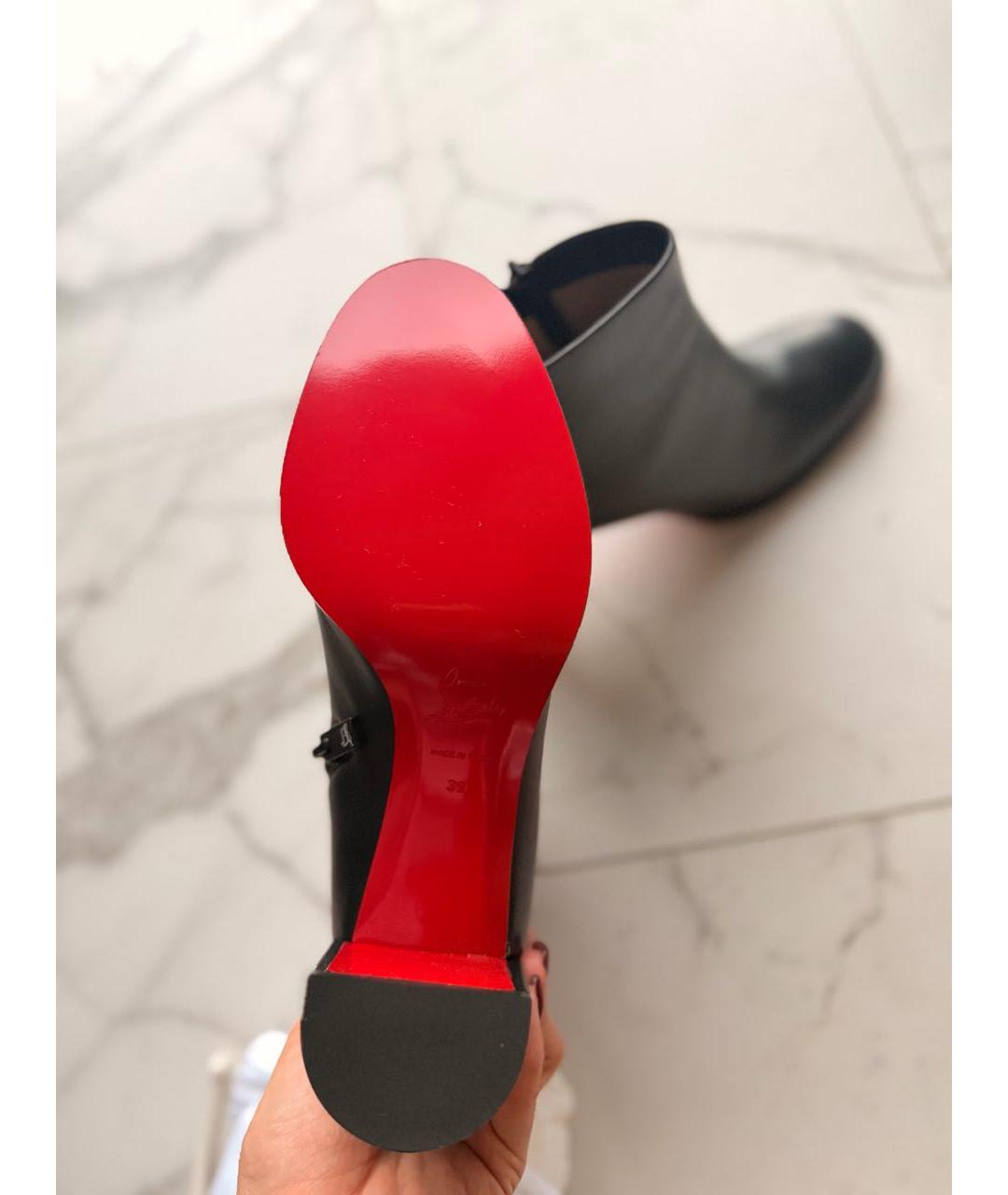 CHRISTIAN LOUBOUTIN Черные кожаные ботильоны, фото 4