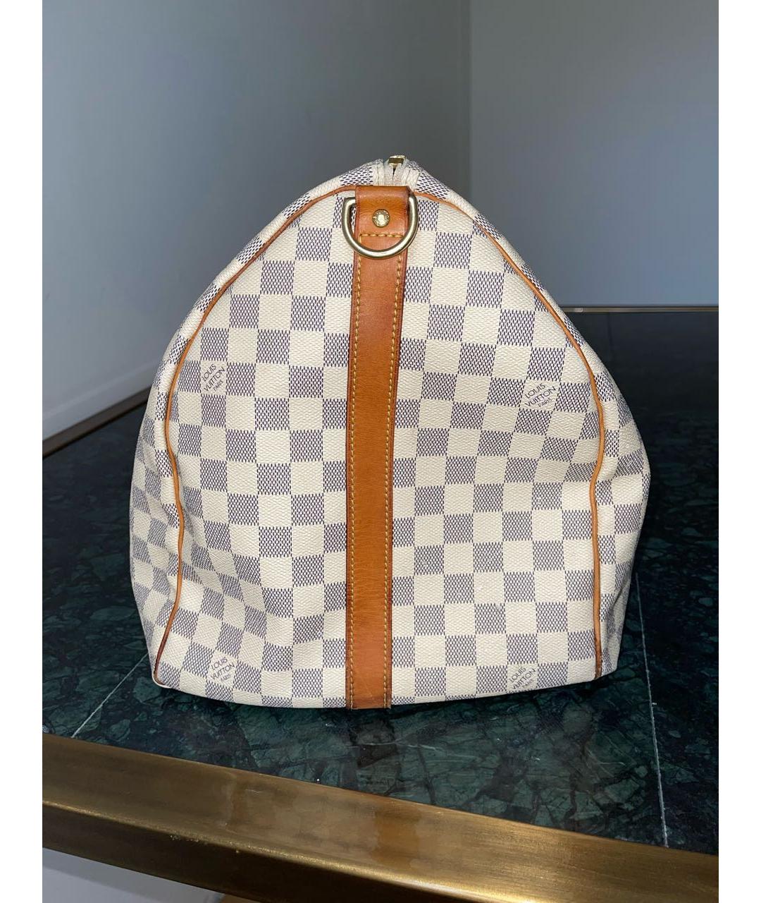 LOUIS VUITTON Белая дорожная/спортивная сумка из канвы, фото 8