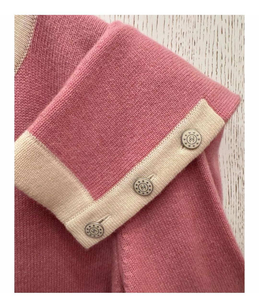 CHANEL Розовый кашемировый кардиган, фото 4
