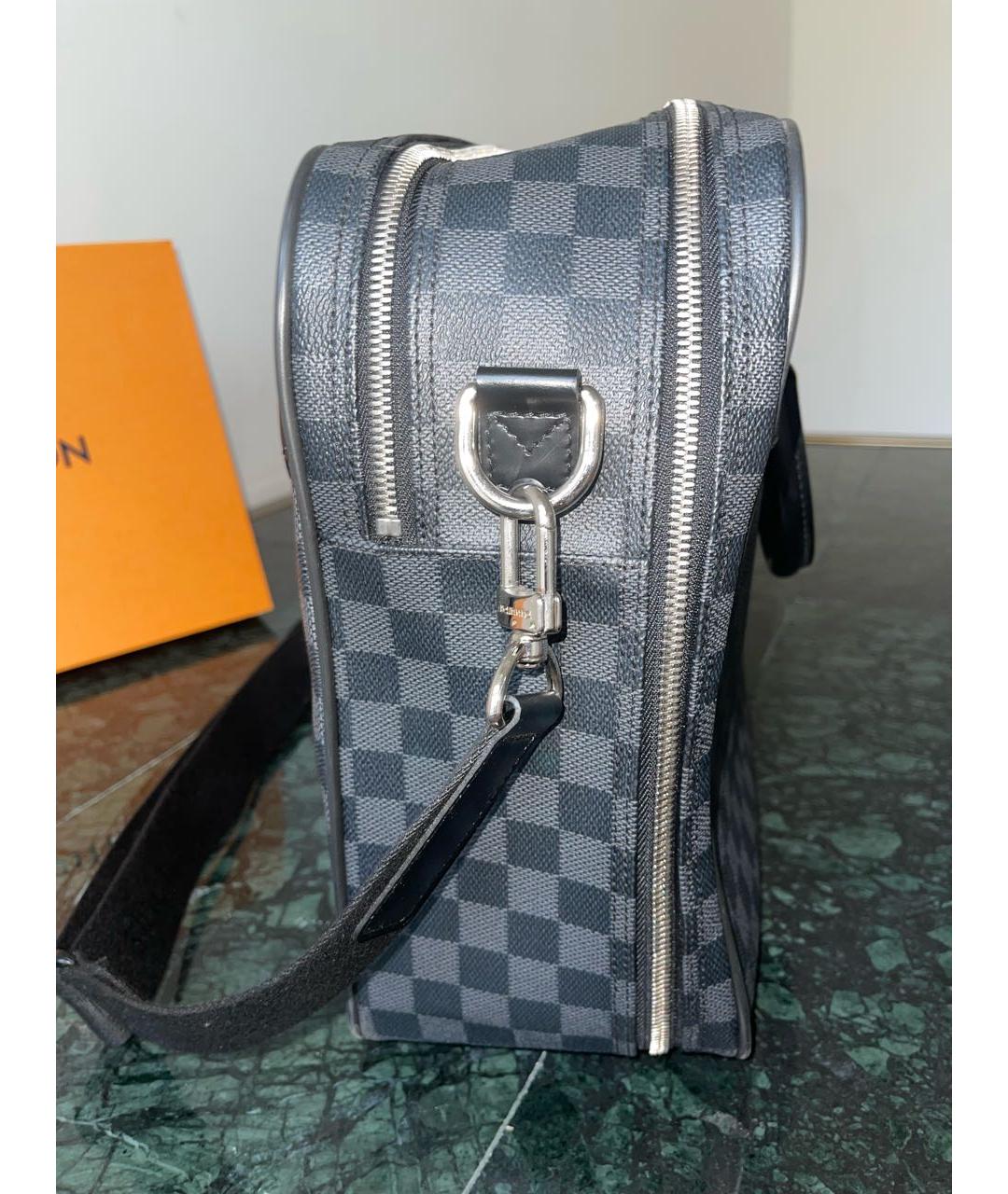 LOUIS VUITTON Черный портфель из канвы, фото 7