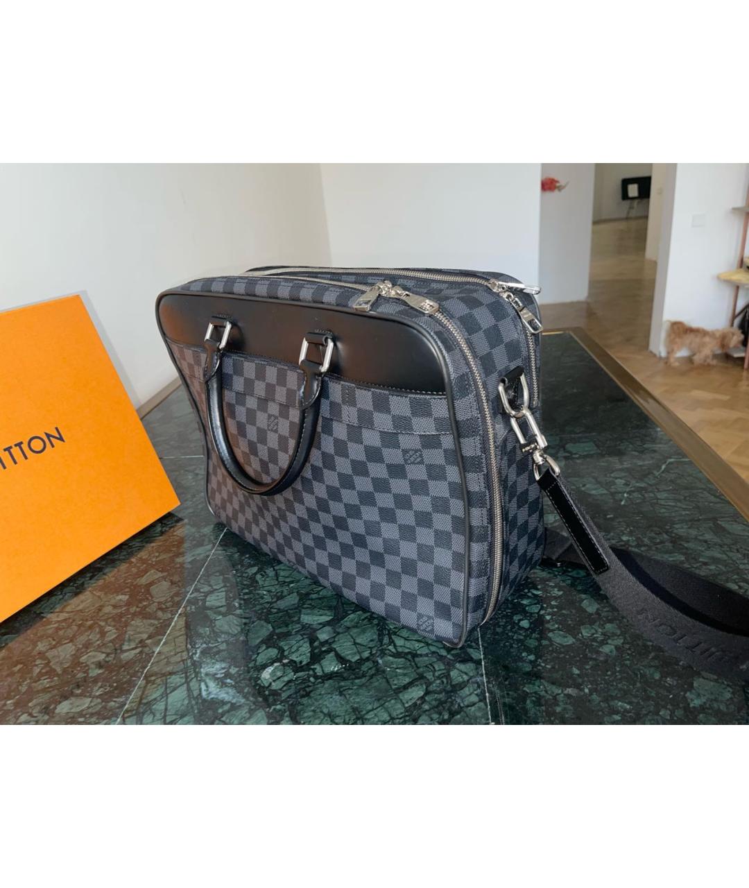 LOUIS VUITTON Черный портфель из канвы, фото 6