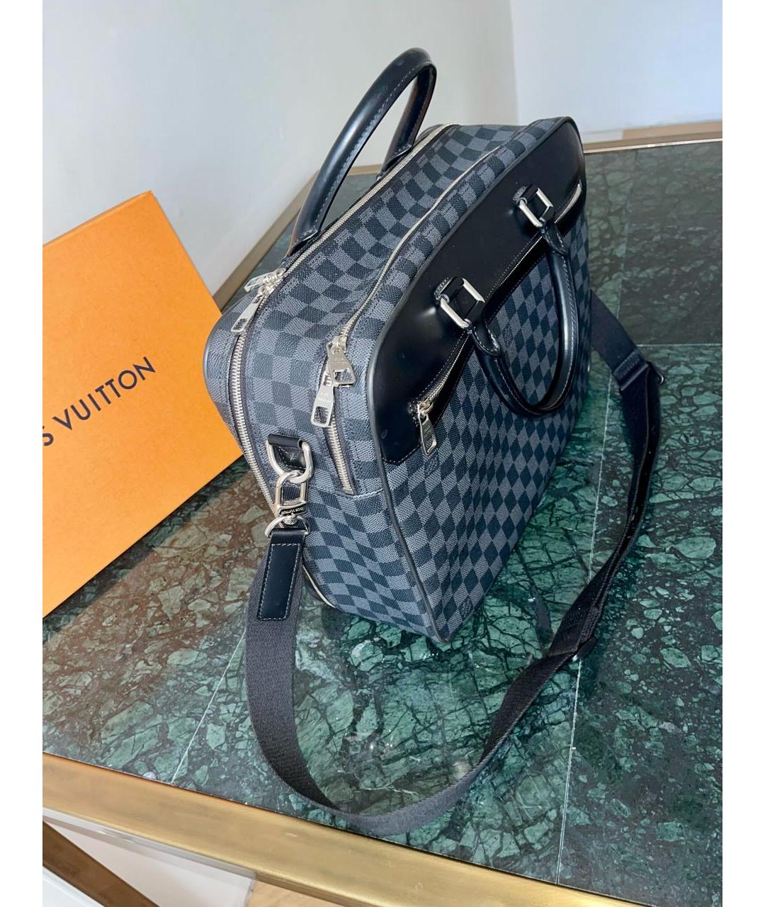 LOUIS VUITTON Черный портфель из канвы, фото 2