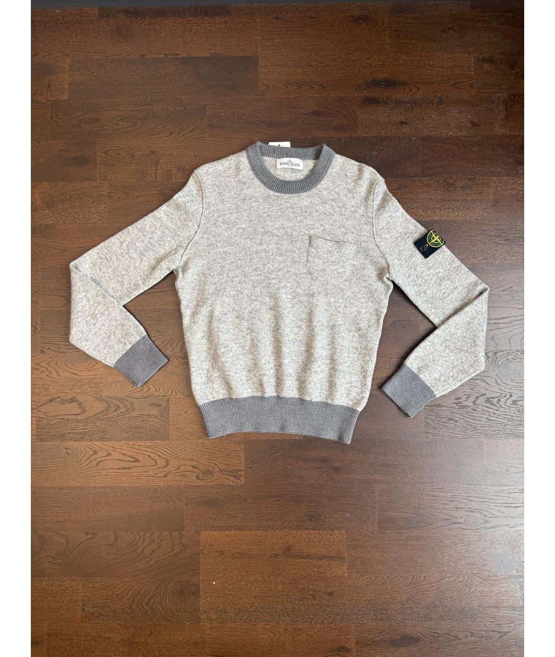 STONE ISLAND Антрацитовый хлопковый джемпер / свитер, фото 4
