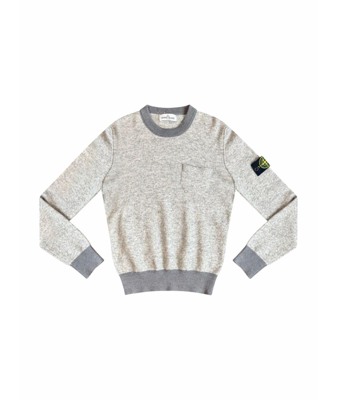 STONE ISLAND Антрацитовый хлопковый джемпер / свитер, фото 1