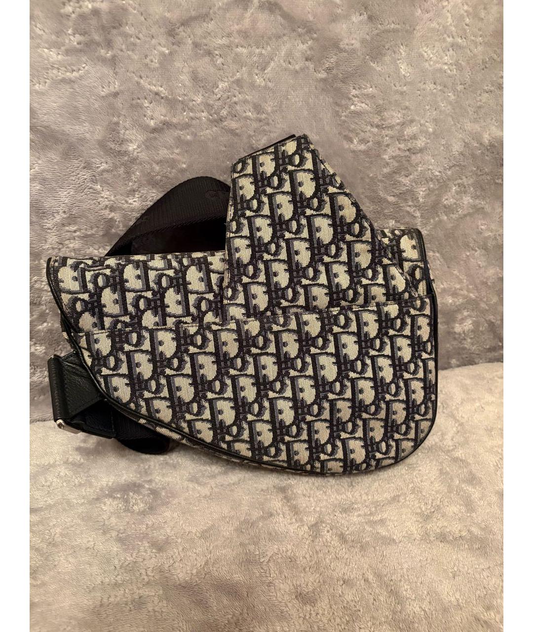 CHRISTIAN DIOR Бежевая жаккардовая сумка на плечо, фото 3