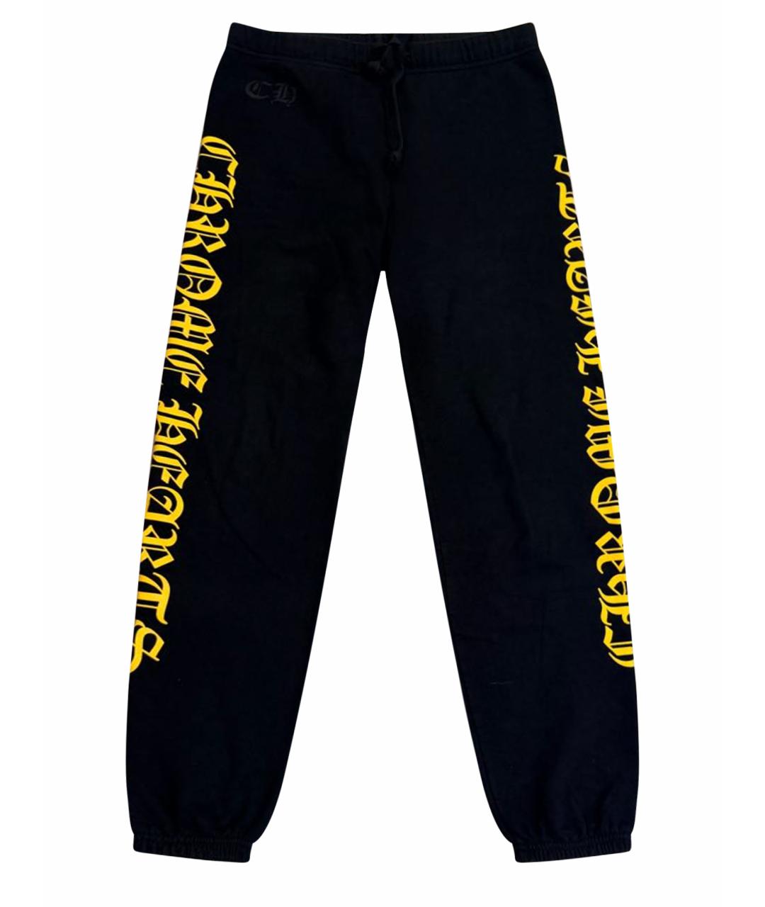 CHROME HEARTS Черные хлопко-эластановые прямые брюки, фото 1