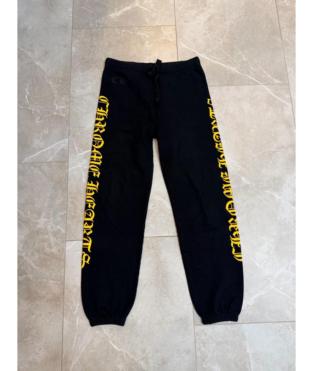 CHROME HEARTS Черные хлопко-эластановые прямые брюки, фото 6