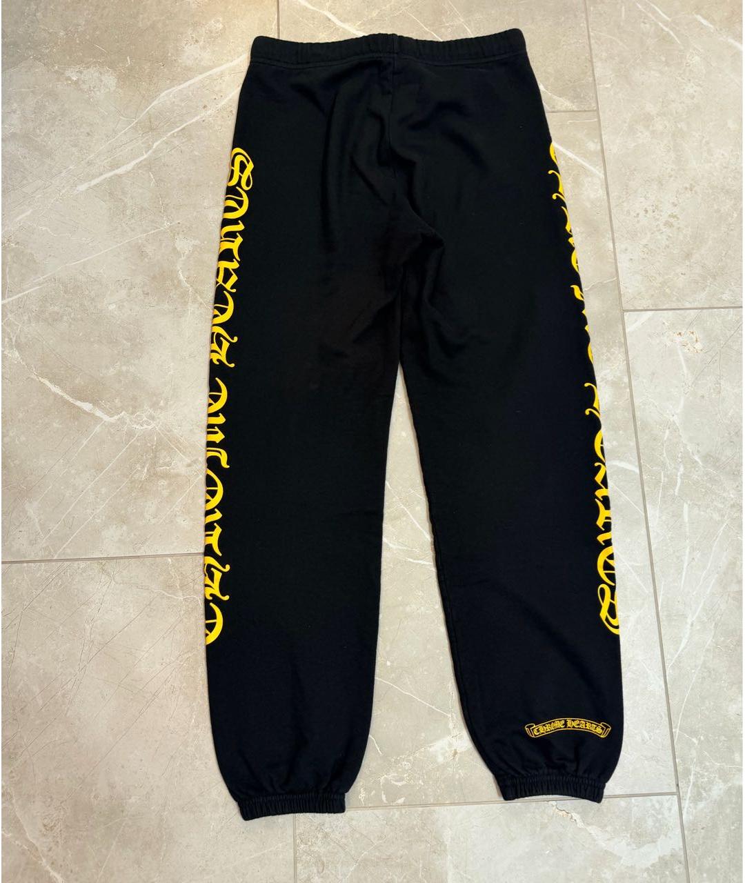 CHROME HEARTS Черные хлопко-эластановые прямые брюки, фото 2