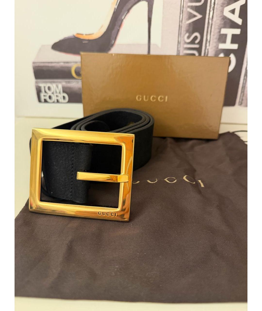 GUCCI Черный кожаный ремень, фото 7