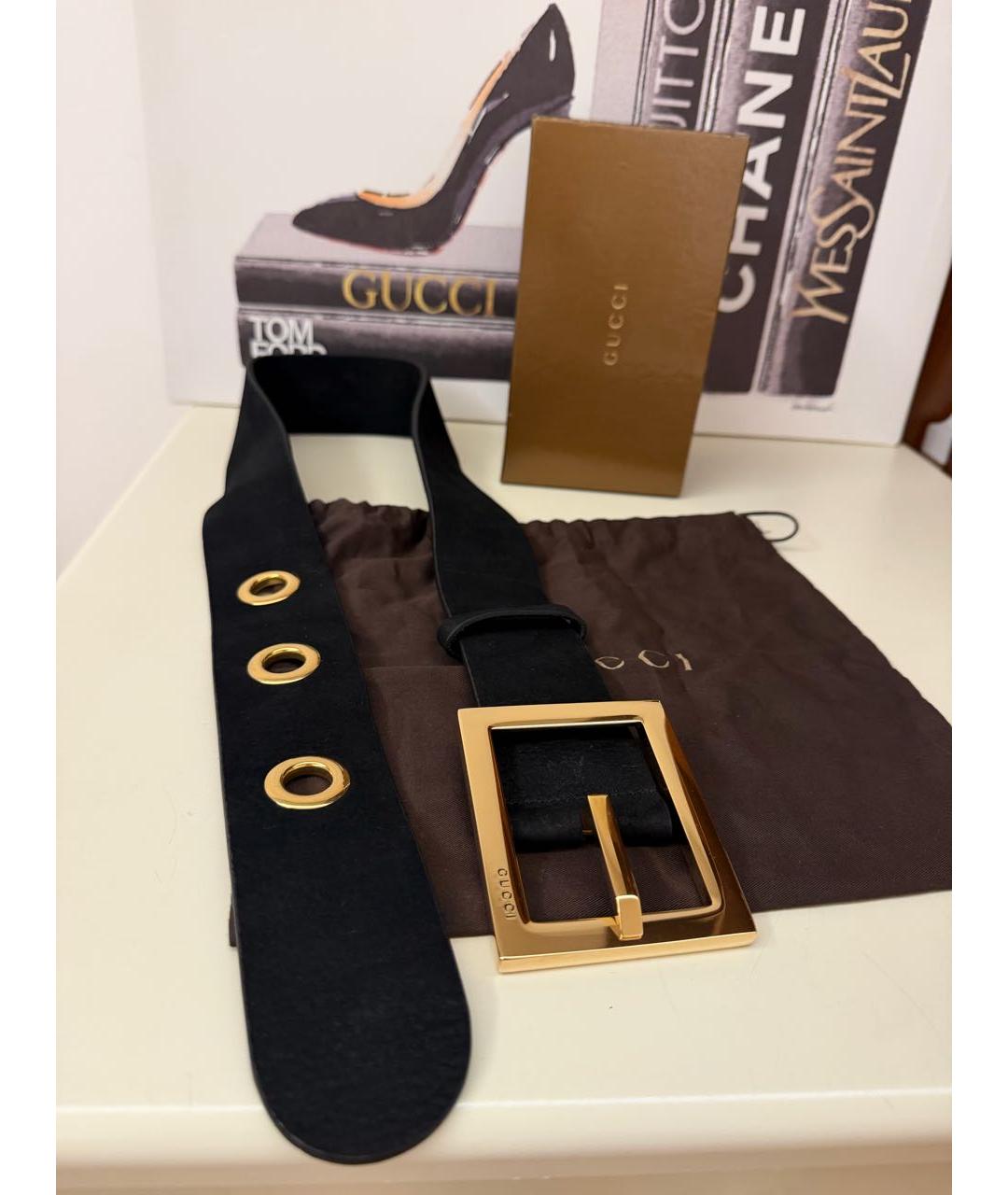 GUCCI Черный кожаный ремень, фото 5