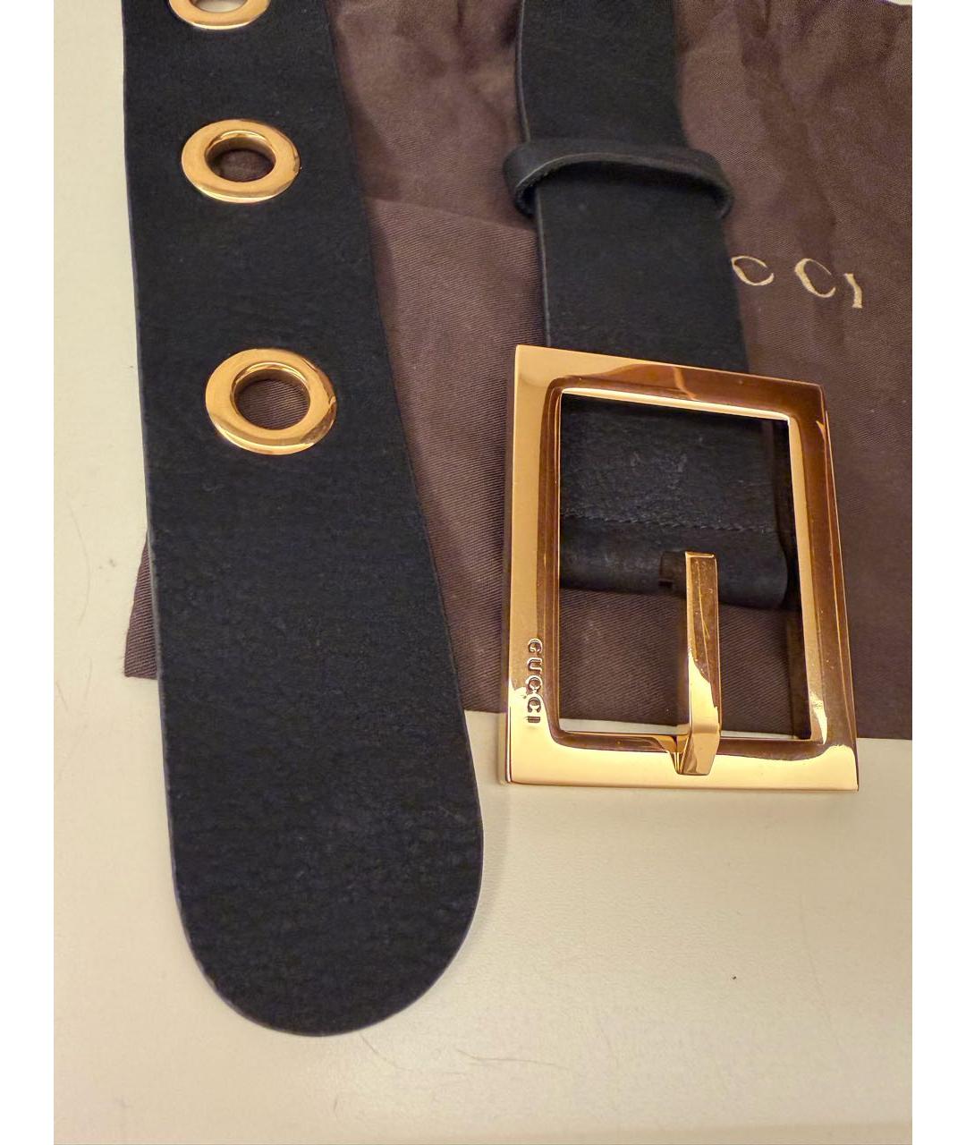GUCCI Черный кожаный ремень, фото 2