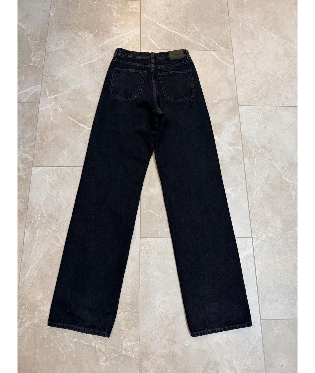 SAINT LAURENT Черные хлопковые прямые джинсы, фото 4