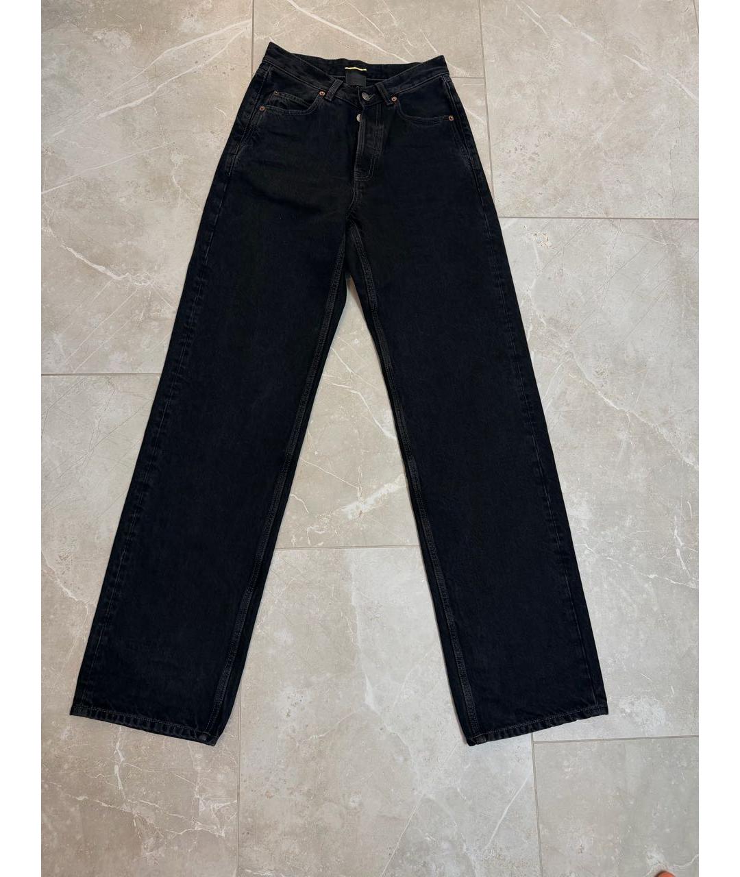SAINT LAURENT Черные хлопковые прямые джинсы, фото 3