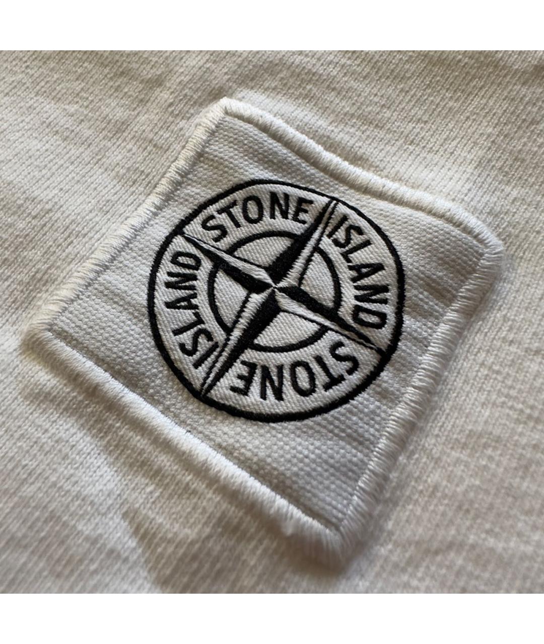 STONE ISLAND Белая хлопковая футболка, фото 3