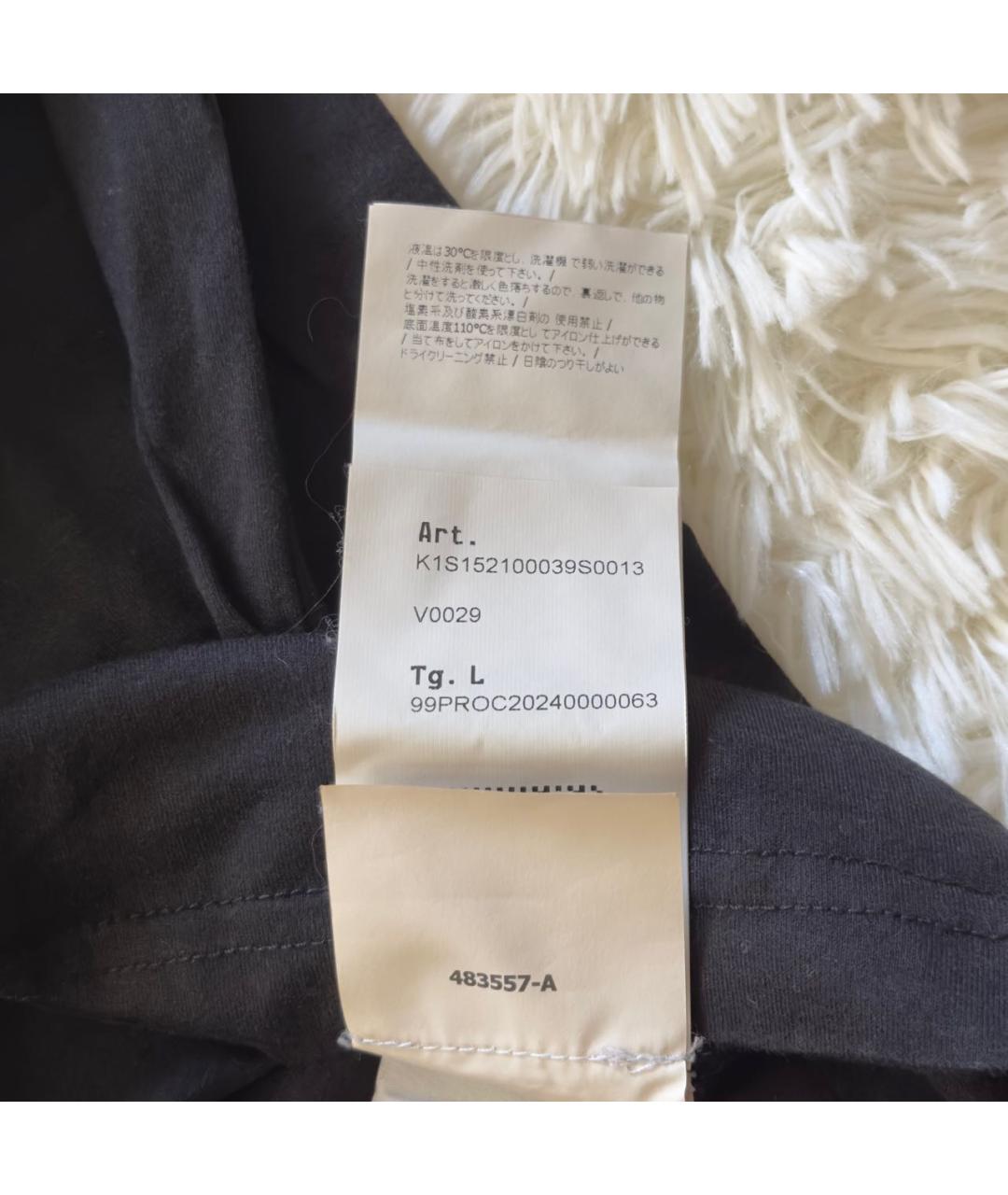 STONE ISLAND Черная хлопковая футболка, фото 5
