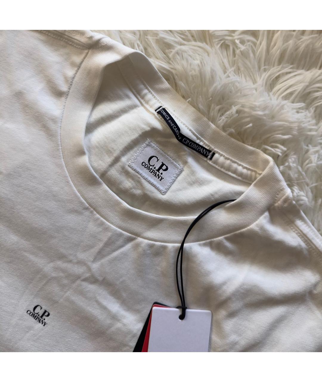 CP COMPANY Белая хлопковая футболка, фото 4