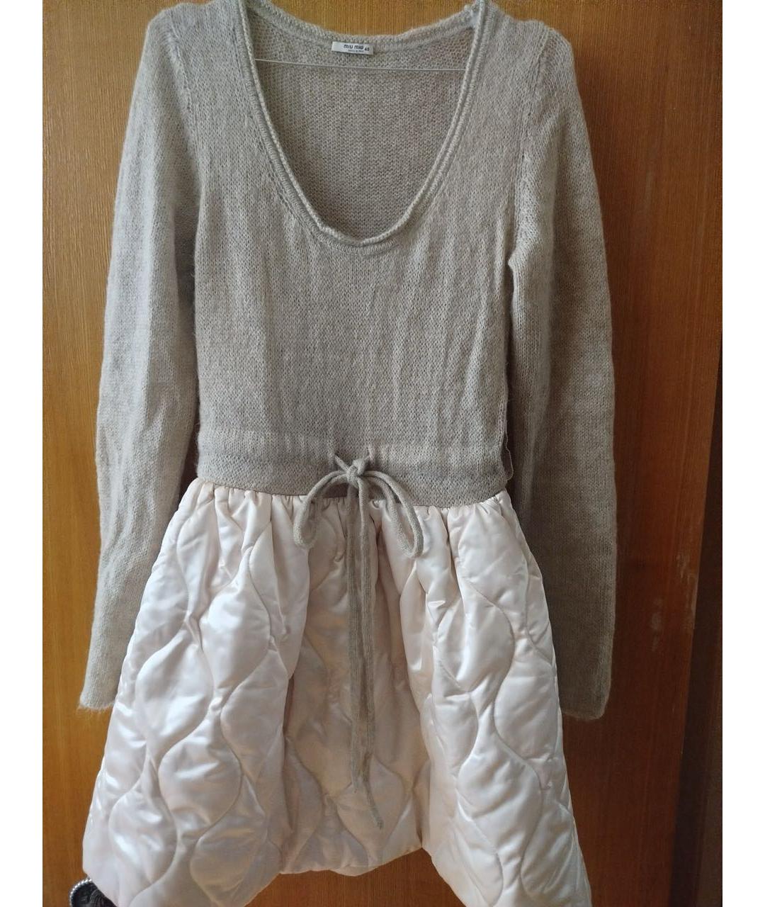 MIU MIU Бежевое платье, фото 4