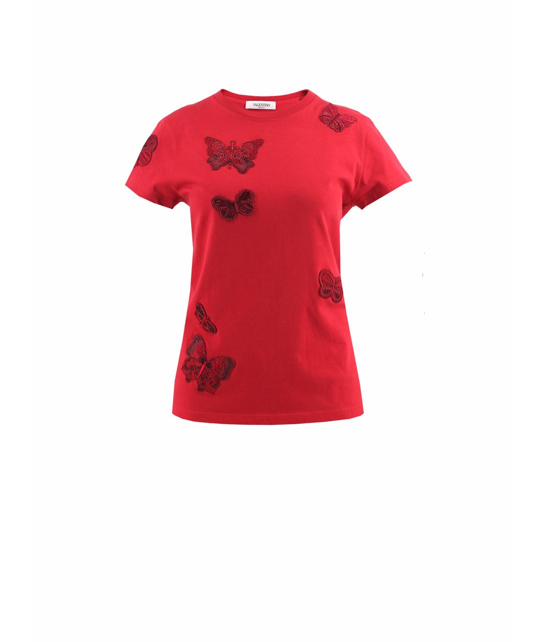 VALENTINO Бордовая хлопковая футболка, фото 1