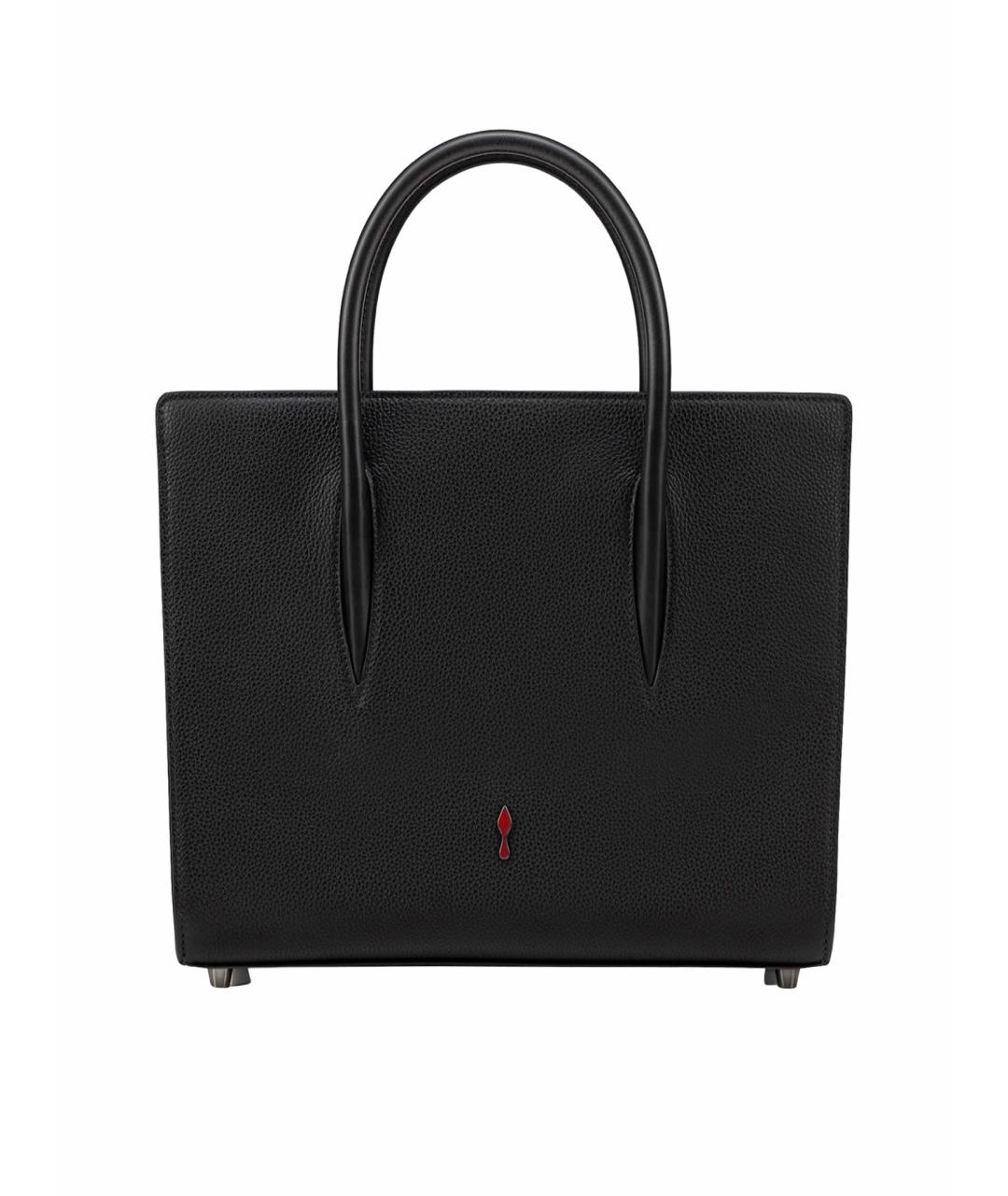 CHRISTIAN LOUBOUTIN Черная кожаная сумка с короткими ручками, фото 1