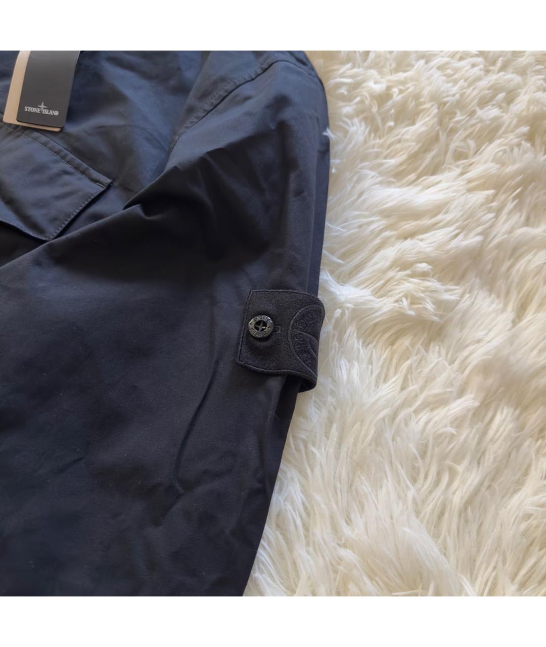 STONE ISLAND Темно-синяя хлопковая куртка, фото 4
