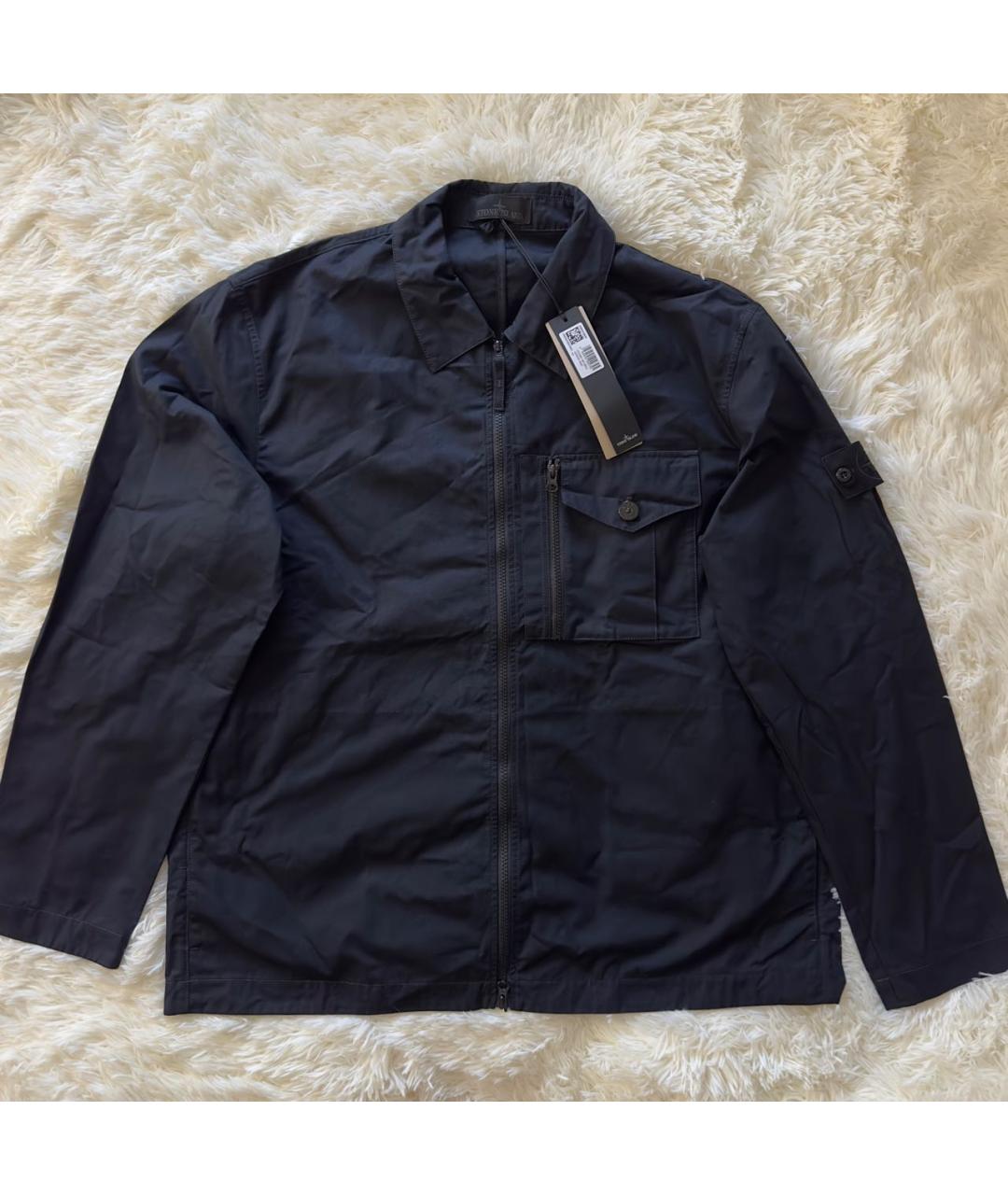 STONE ISLAND Темно-синяя хлопковая куртка, фото 7