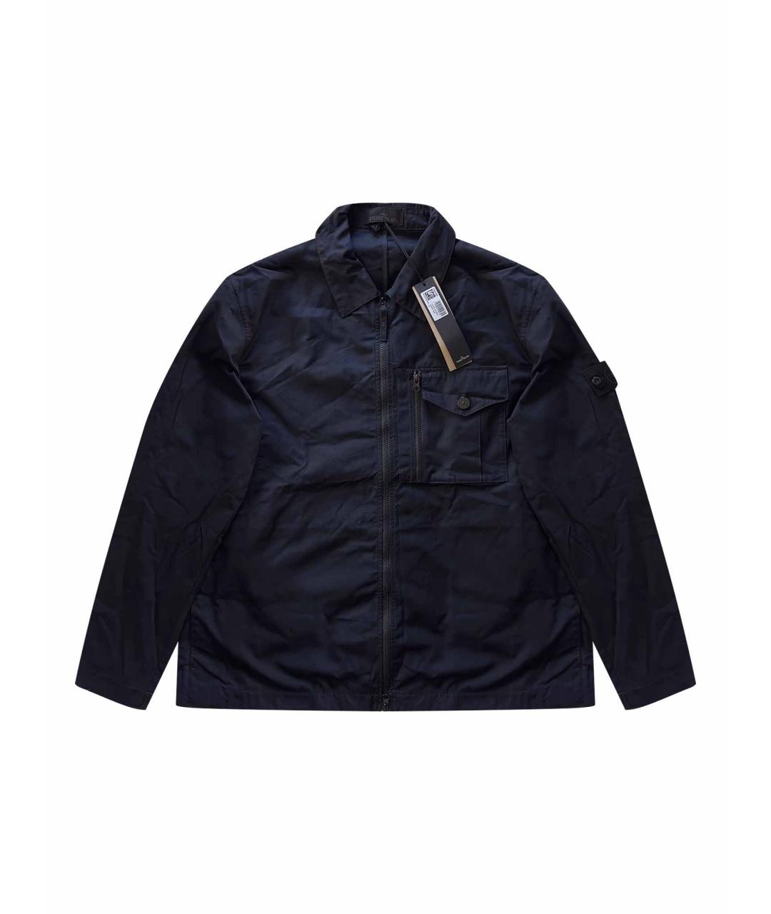 STONE ISLAND Темно-синяя хлопковая куртка, фото 1