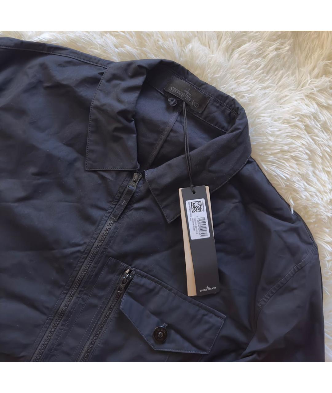 STONE ISLAND Темно-синяя хлопковая куртка, фото 3