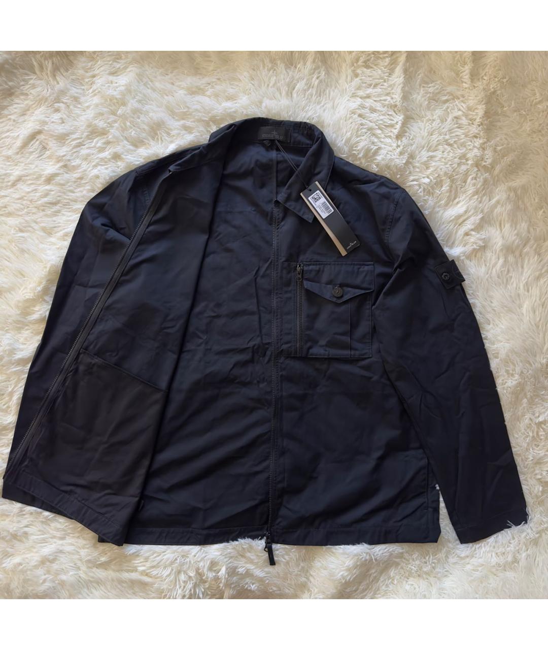 STONE ISLAND Темно-синяя хлопковая куртка, фото 2