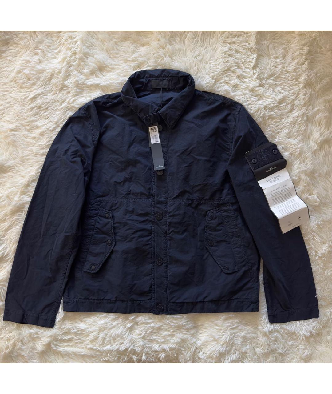 STONE ISLAND Темно-синяя полиуретановая куртка, фото 7