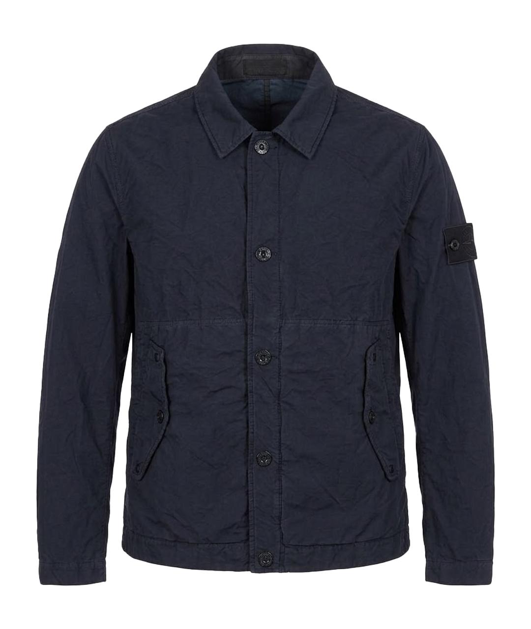 STONE ISLAND Темно-синяя полиуретановая куртка, фото 1