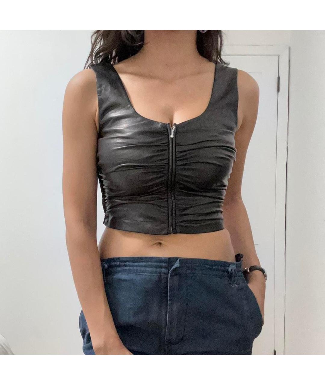 ALEXANDER WANG Черный кожаный корсет, фото 4