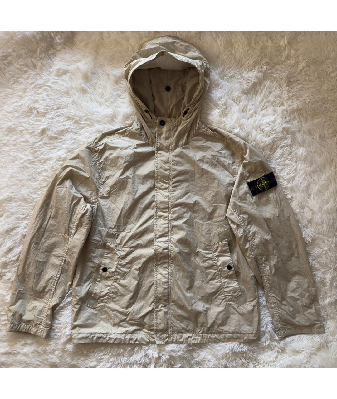 STONE ISLAND Бежевая нейлоновая куртка, фото 7