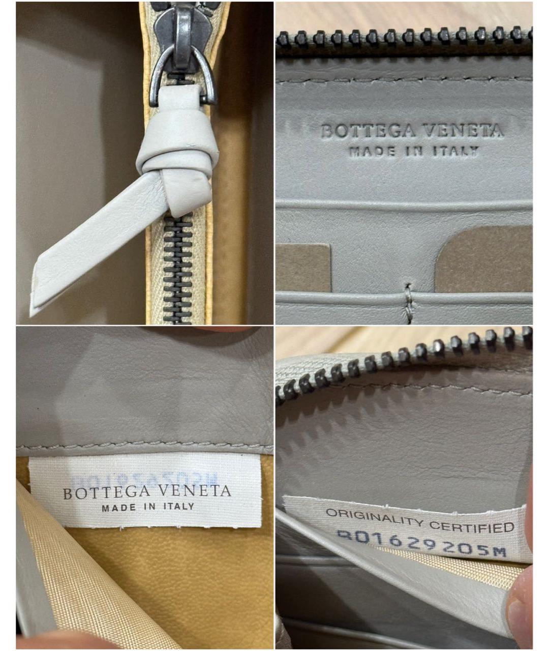 BOTTEGA VENETA Серый кожаный кошелек, фото 6