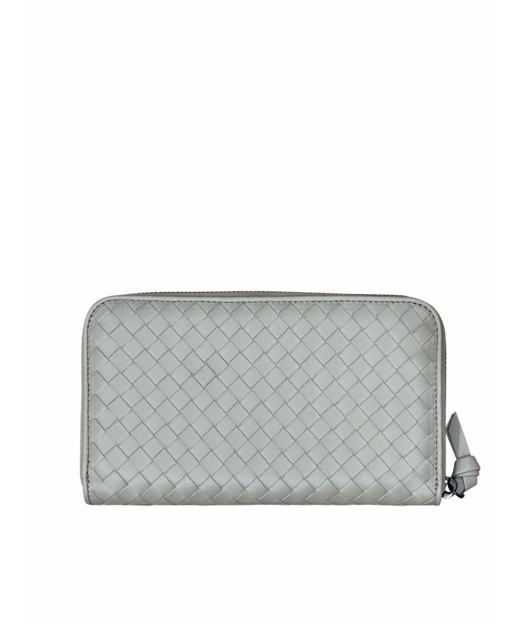 BOTTEGA VENETA Серый кожаный кошелек, фото 1