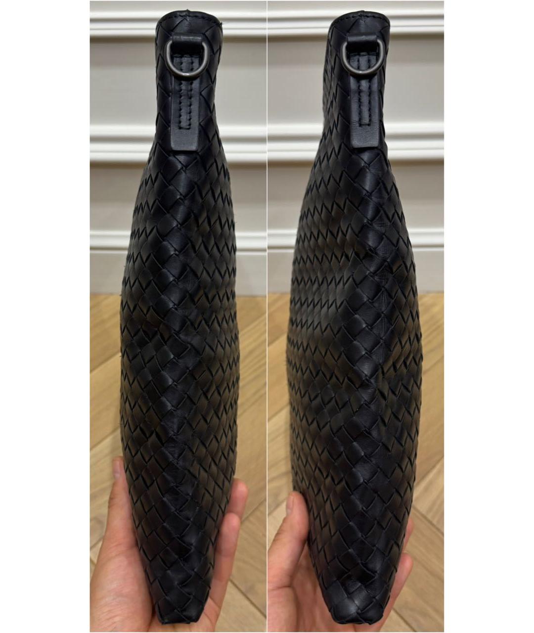 BOTTEGA VENETA Черная кожаная сумка на плечо, фото 2