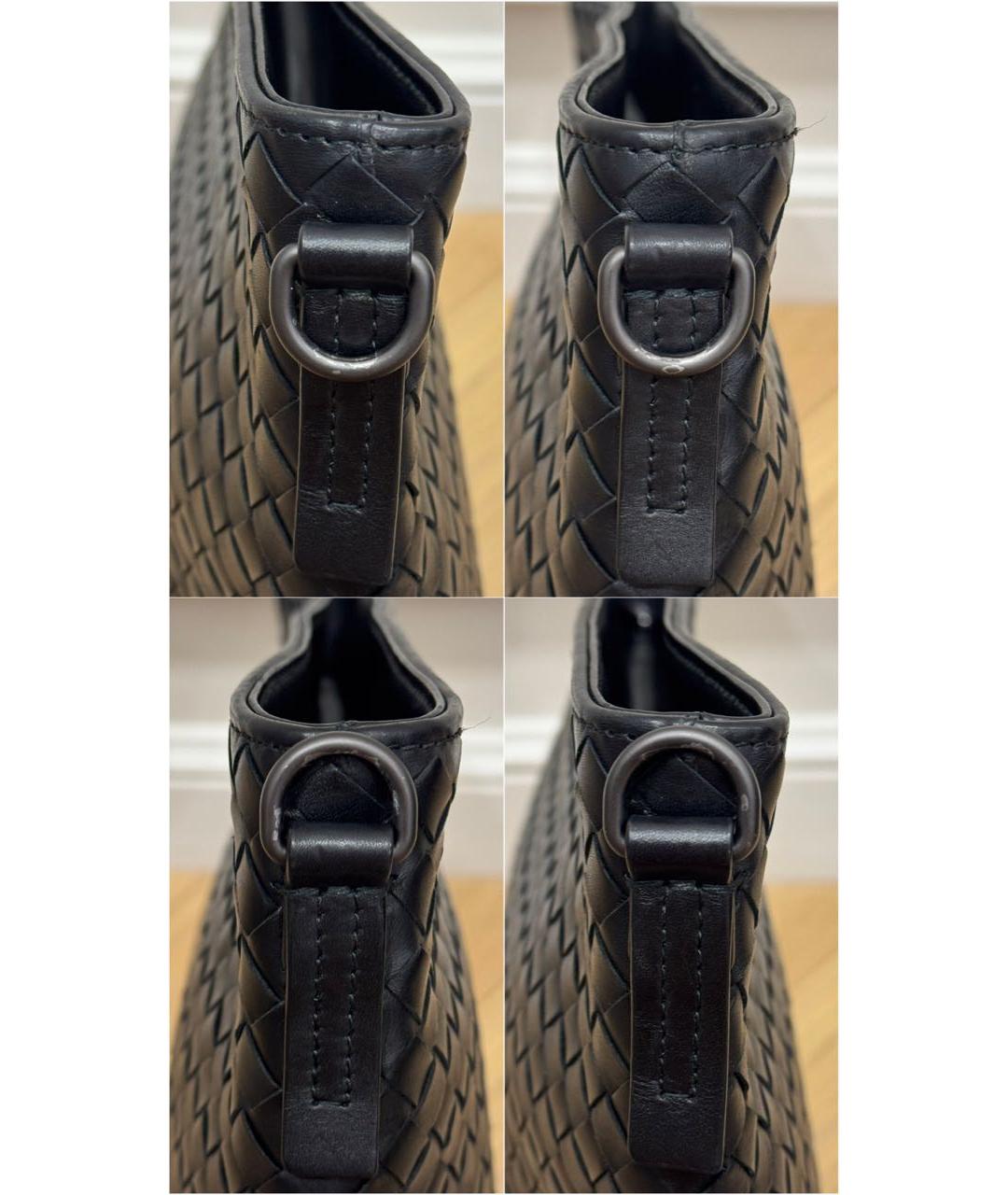 BOTTEGA VENETA Черная кожаная сумка на плечо, фото 5