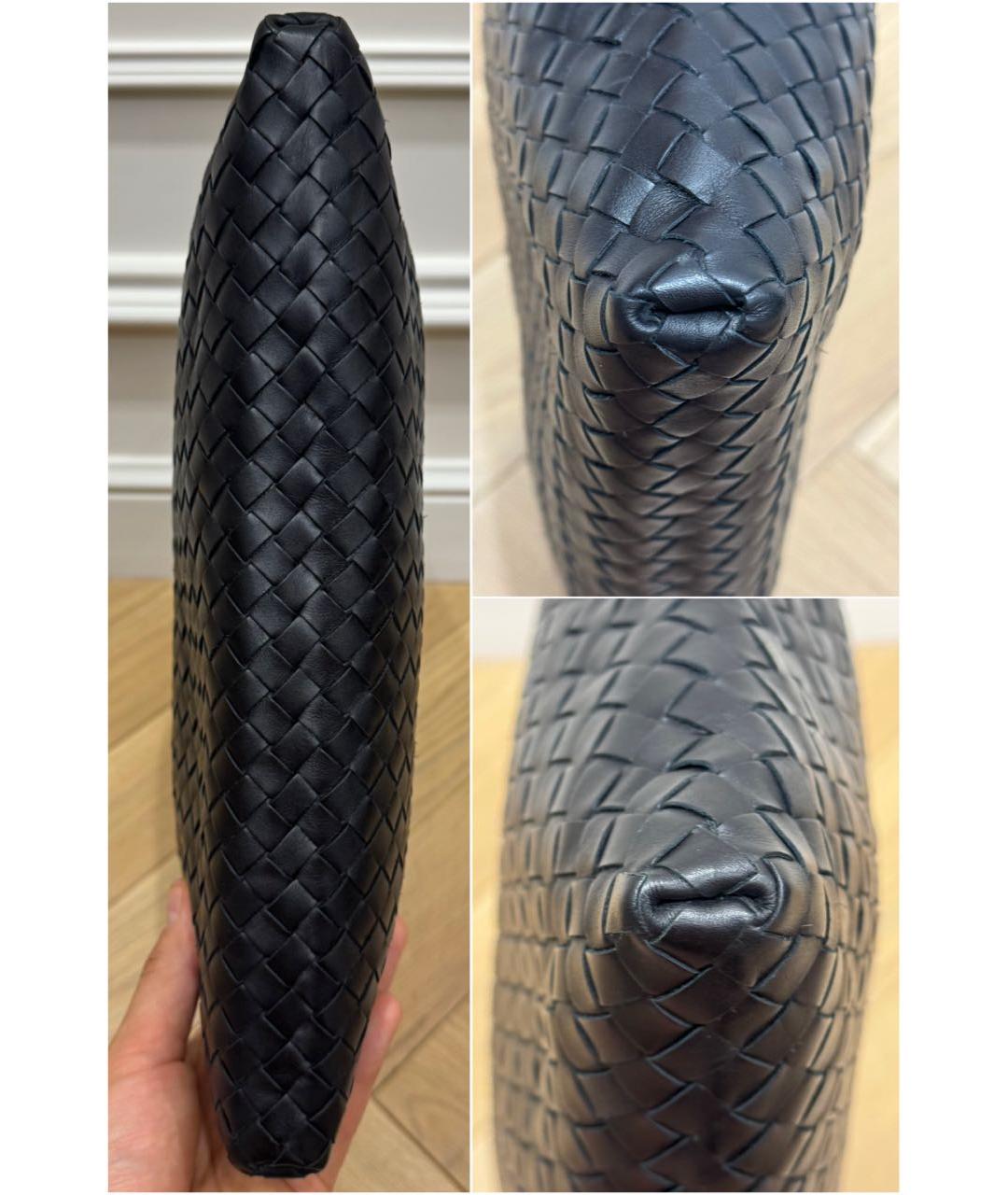 BOTTEGA VENETA Черная кожаная сумка на плечо, фото 4