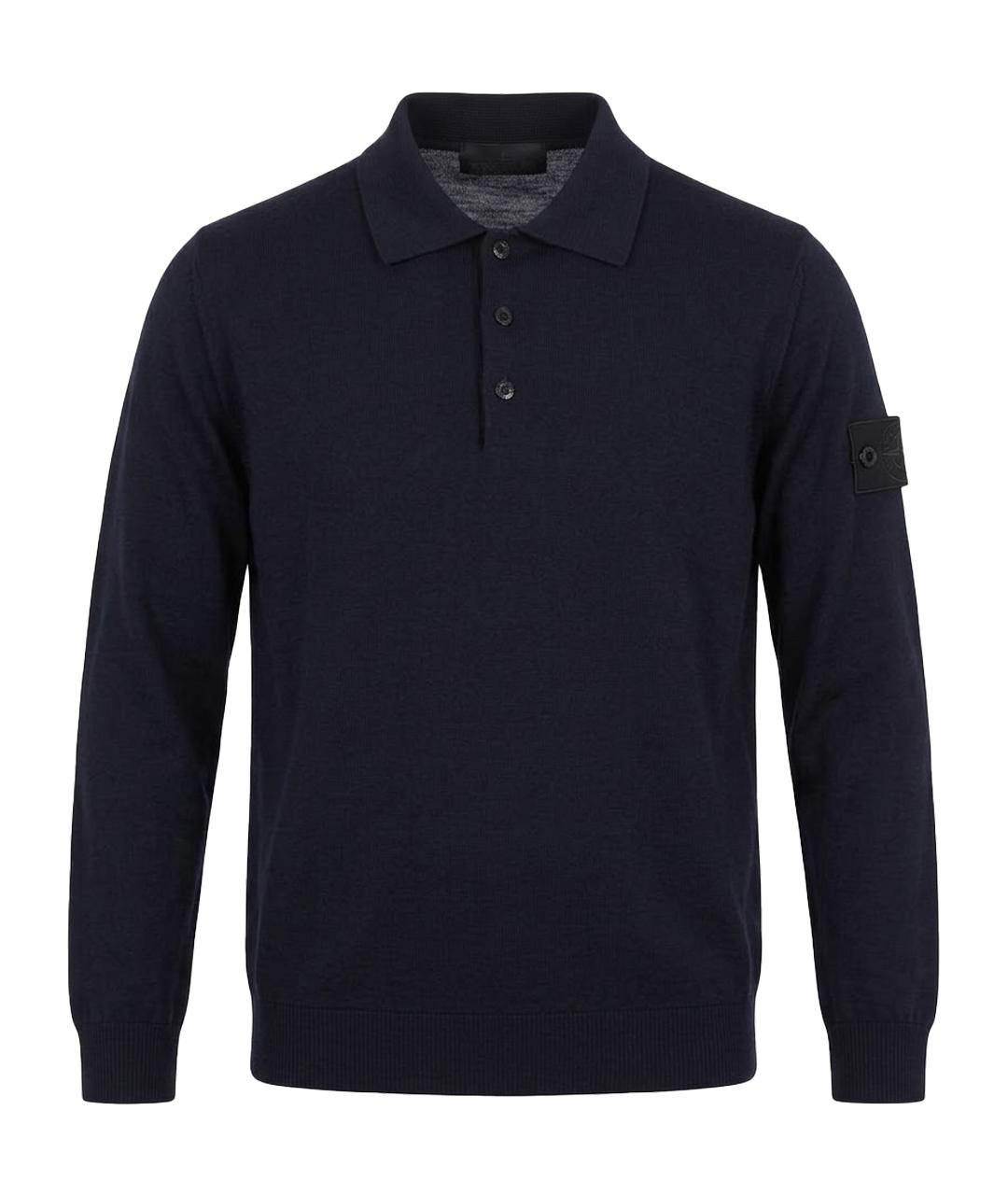STONE ISLAND Темно-синий шерстяной джемпер / свитер, фото 1