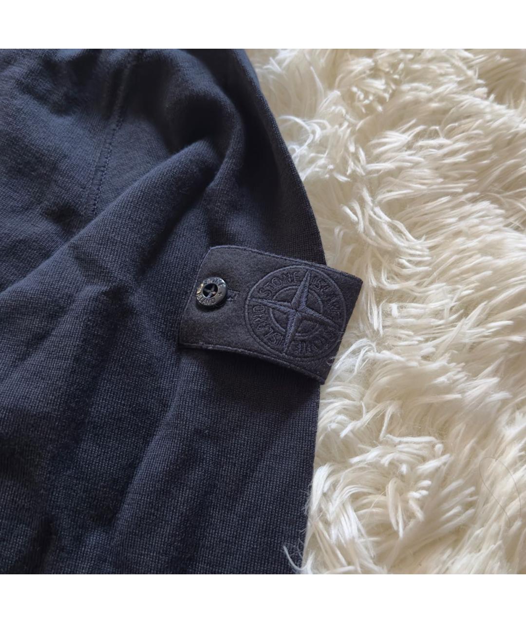 STONE ISLAND Темно-синий шерстяной джемпер / свитер, фото 3