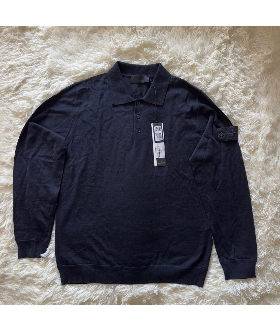 STONE ISLAND Темно-синий шерстяной джемпер / свитер, фото 5