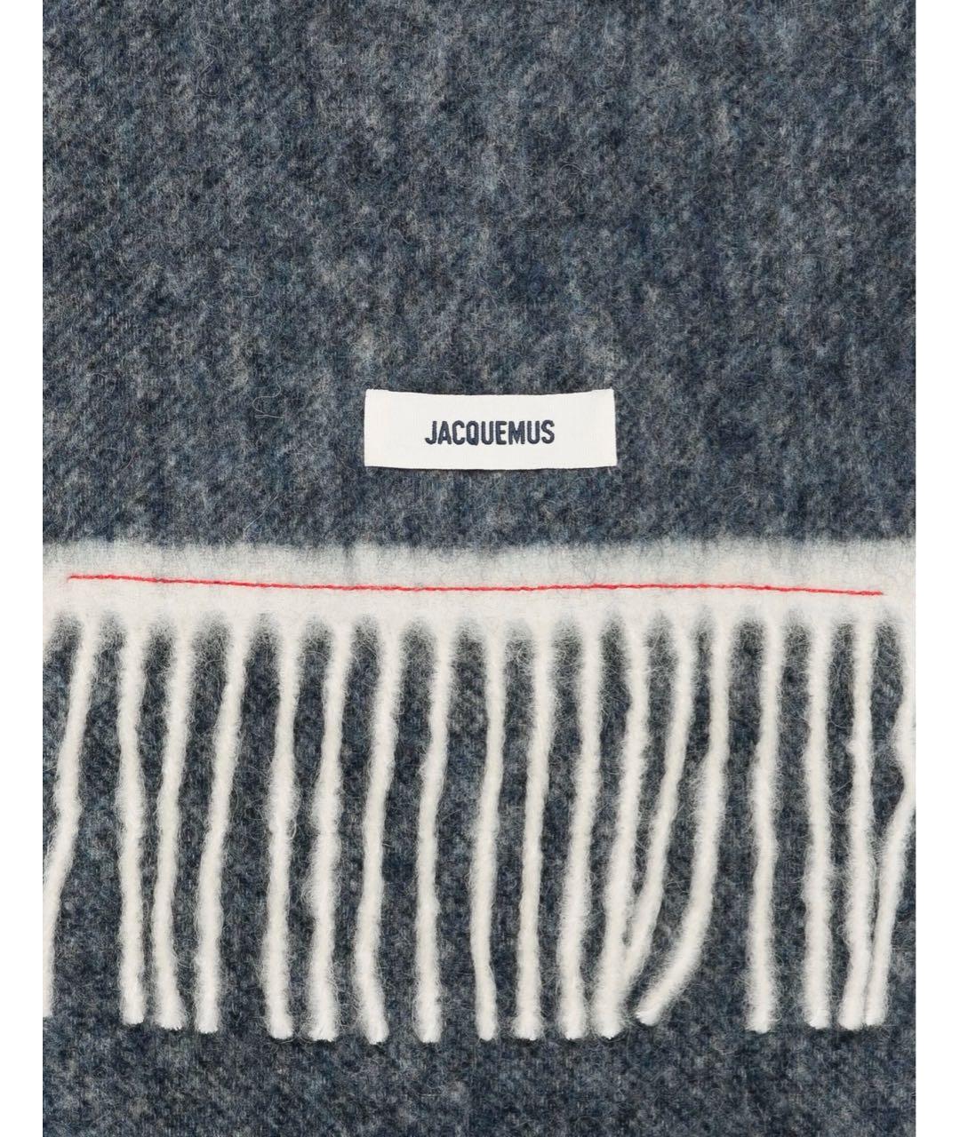 JACQUEMUS Синий шерстяной шарф, фото 3