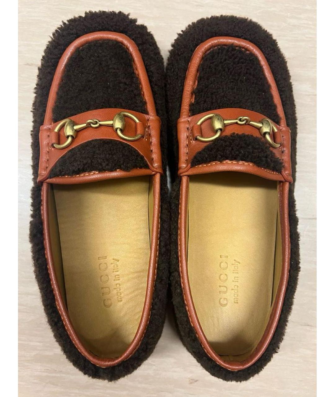 GUCCI Коричневые кожаные лоферы, фото 2