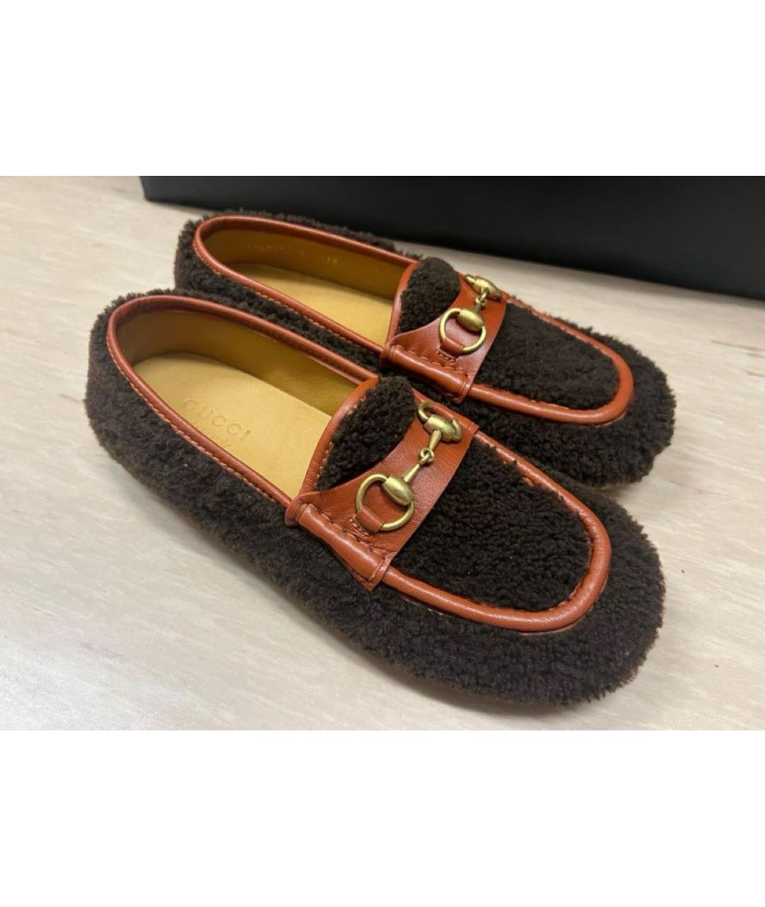 GUCCI Коричневые кожаные лоферы, фото 3