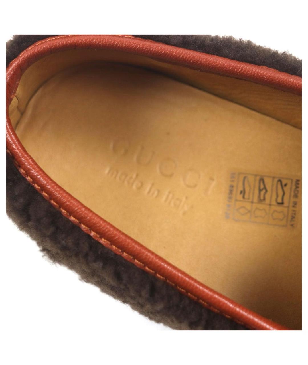 GUCCI Коричневые кожаные лоферы, фото 4