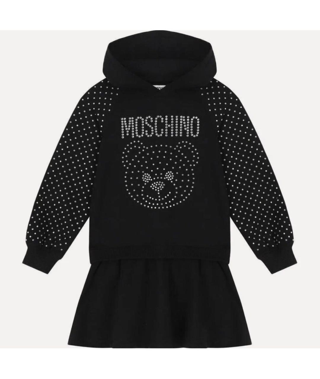 MOSCHINO Черное хлопковое повседневное платье, фото 3